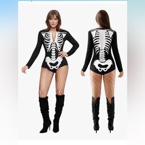 NWT Skeleton Print Bodysuit/ costume size Small